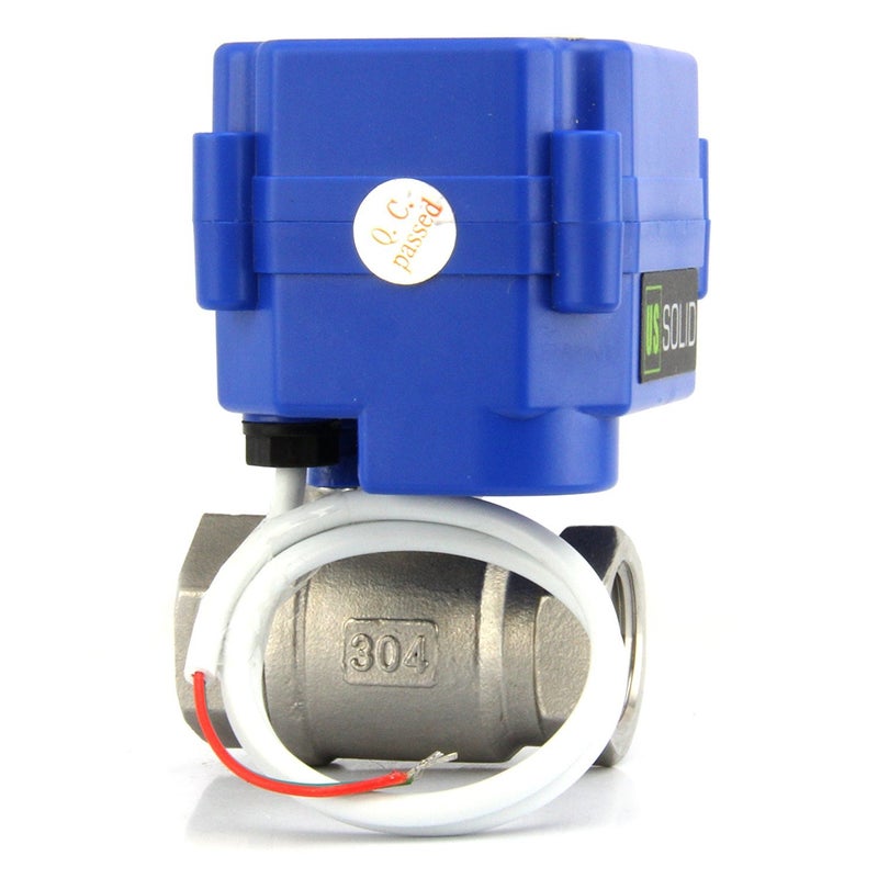 U.S. Solid 1/2" Motorized Ball Valve 85-265V AC Stainless Steel Electrical Ball Valve, 2 Wire Auto Return Setup Normally Closed - Image 2